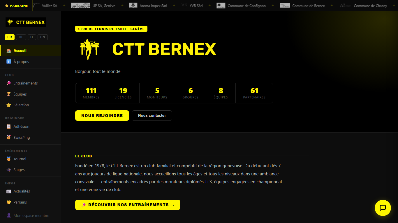 Aperçu du site CTT Bernex